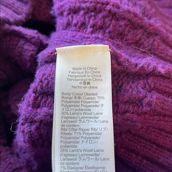 J. Crew Purple Cable Knit Cardigan with Gold Buttons - Picture 7 of 7